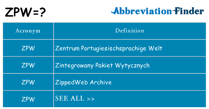 What does zpw stand for