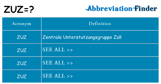 What does zuz stand for
