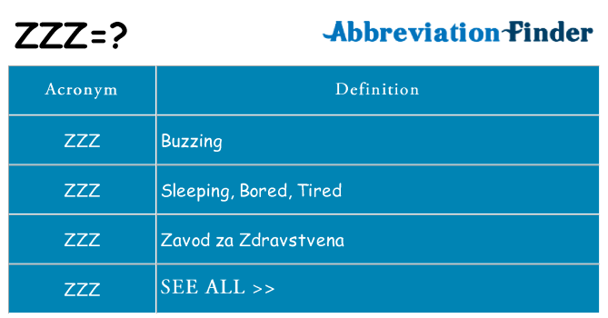 What does zzz stand for