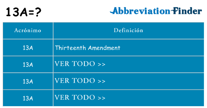 ¿Qué quiere decir 13a