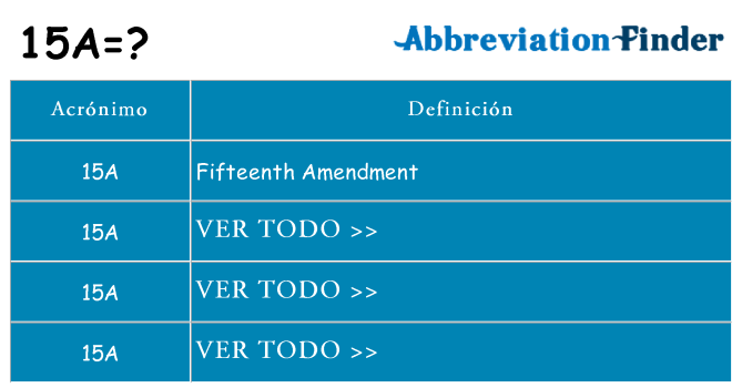 ¿Qué quiere decir 15a