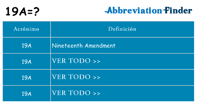 ¿Qué quiere decir 19a