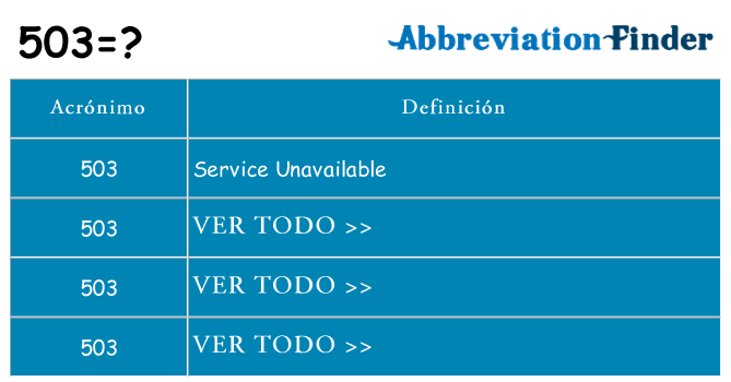 ¿Qué quiere decir 503
