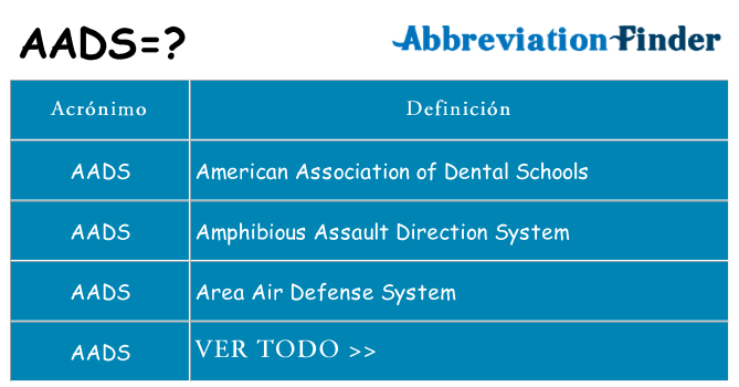 ¿Qué quiere decir aads