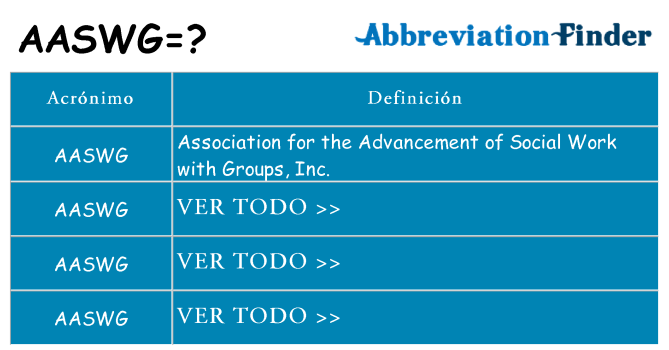 ¿Qué quiere decir aaswg