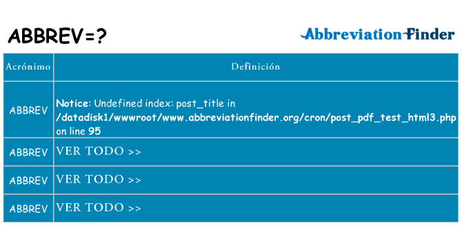 ¿Qué quiere decir abbrev