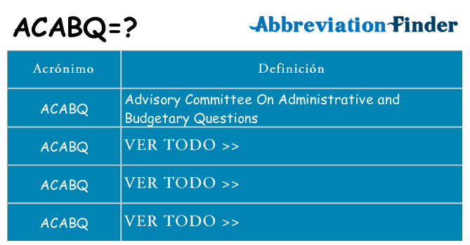 ¿Qué quiere decir acabq