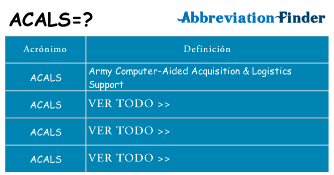 ¿Qué quiere decir acals