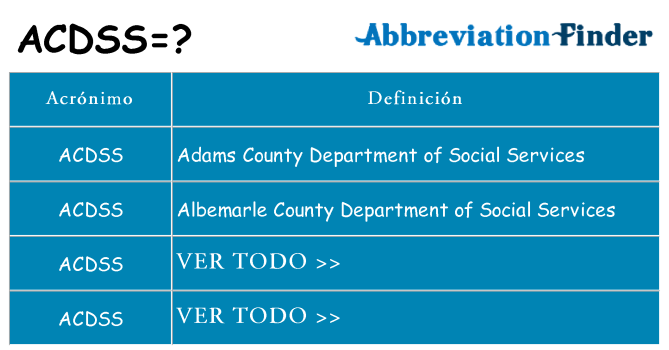¿Qué quiere decir acdss