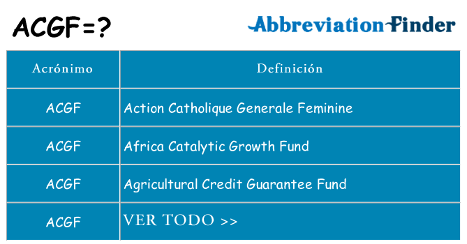 ¿Qué quiere decir acgf