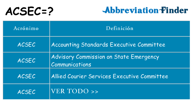 ¿Qué quiere decir acsec