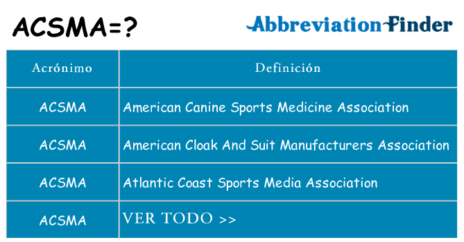 ¿Qué quiere decir acsma