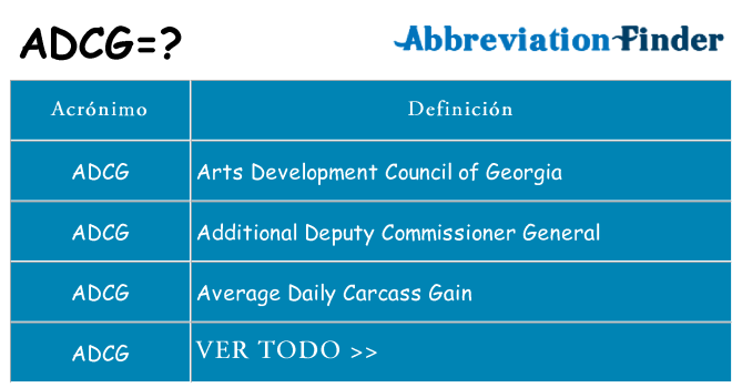 ¿Qué quiere decir adcg