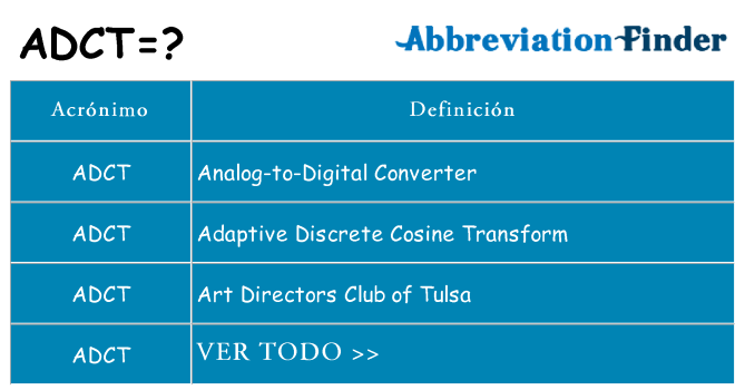 ¿Qué quiere decir adct
