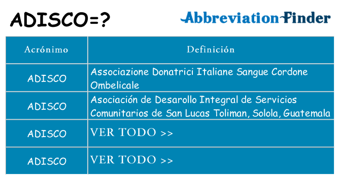 ¿Qué quiere decir adisco