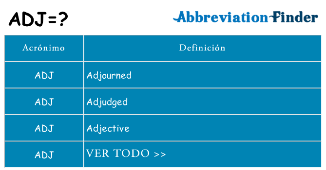 ¿Qué quiere decir adj