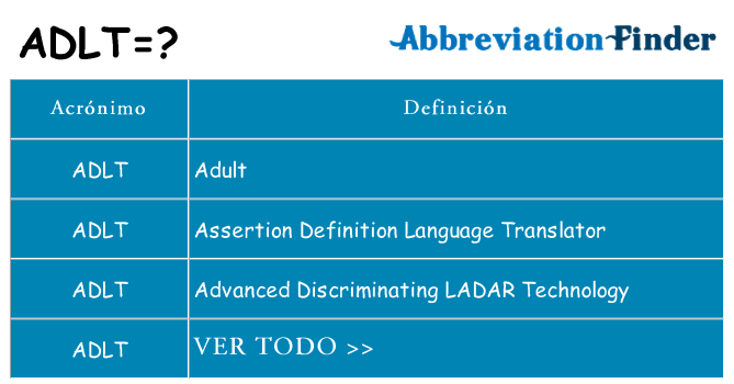 ¿Qué quiere decir adlt