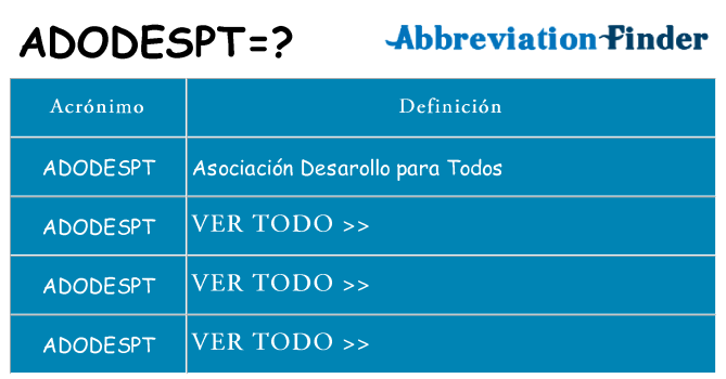 ¿Qué quiere decir adodespt