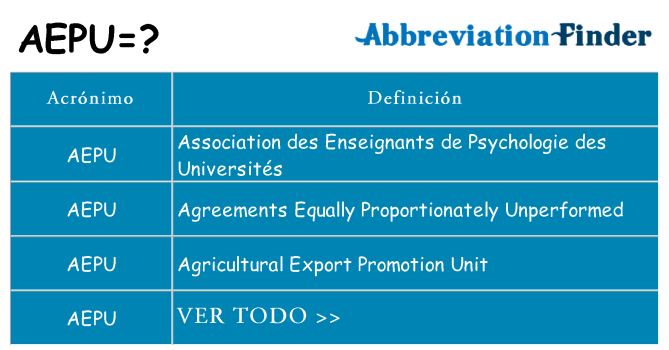 ¿Qué quiere decir aepu