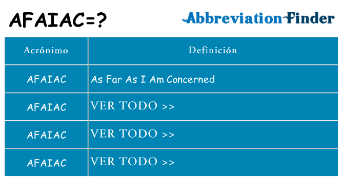 ¿Qué quiere decir afaiac