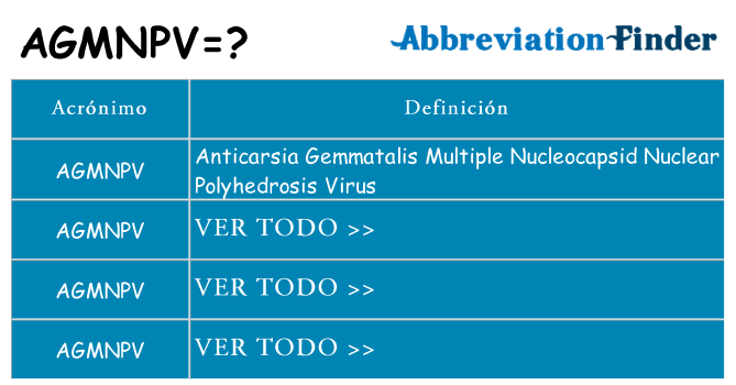 ¿Qué quiere decir agmnpv