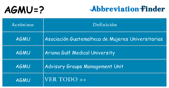¿Qué quiere decir agmu