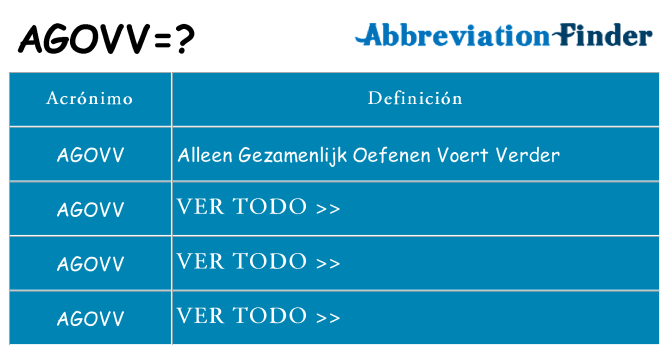 ¿Qué quiere decir agovv