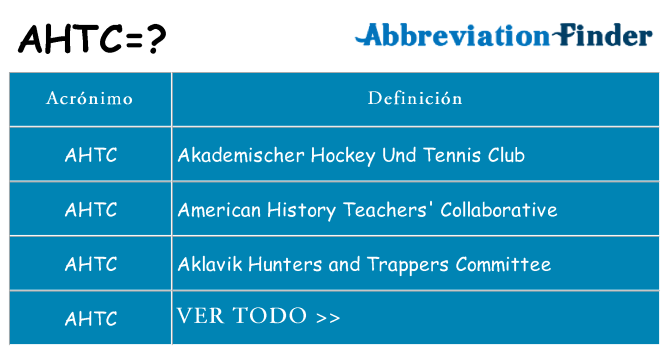 ¿Qué quiere decir ahtc