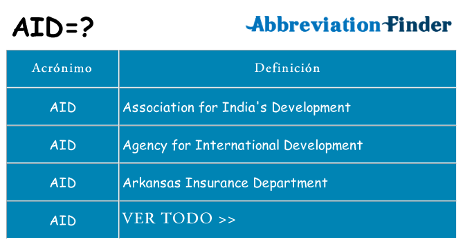 ¿Qué quiere decir aid