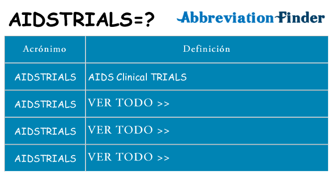 ¿Qué quiere decir aidstrials