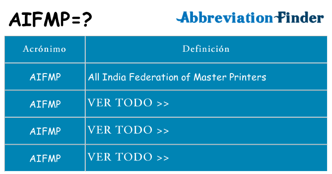¿Qué quiere decir aifmp