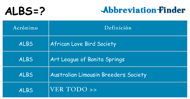 ¿Qué quiere decir albs