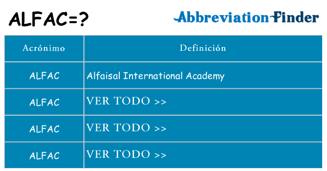 ¿Qué quiere decir alfac