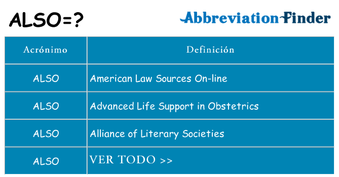 ¿Qué quiere decir also