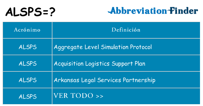 ¿Qué quiere decir alsps