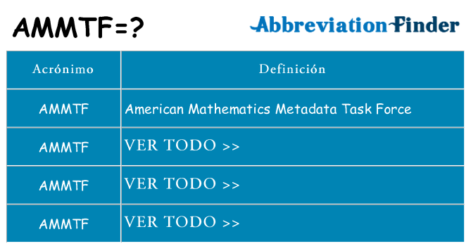 ¿Qué quiere decir ammtf