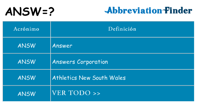 ¿Qué quiere decir answ