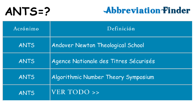 ¿Qué quiere decir ants