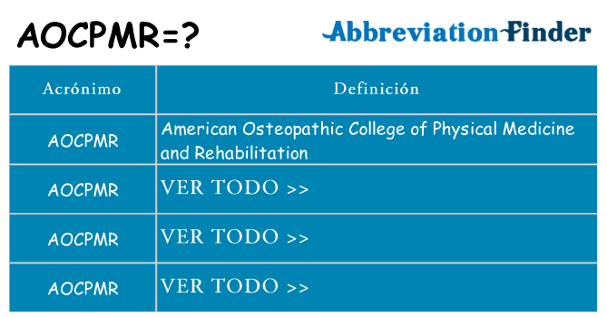 ¿Qué quiere decir aocpmr
