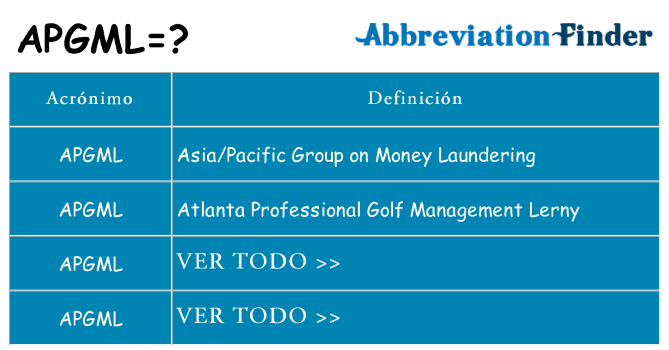 ¿Qué quiere decir apgml