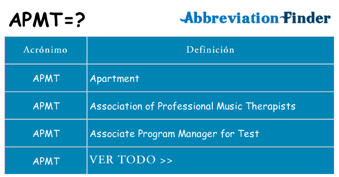 ¿Qué quiere decir apmt