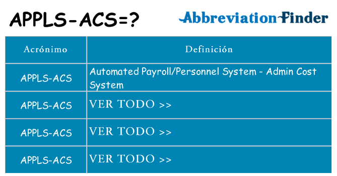 ¿Qué quiere decir appls-acs