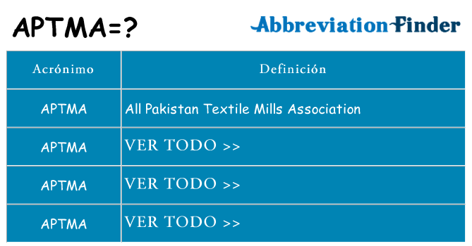 ¿Qué quiere decir aptma
