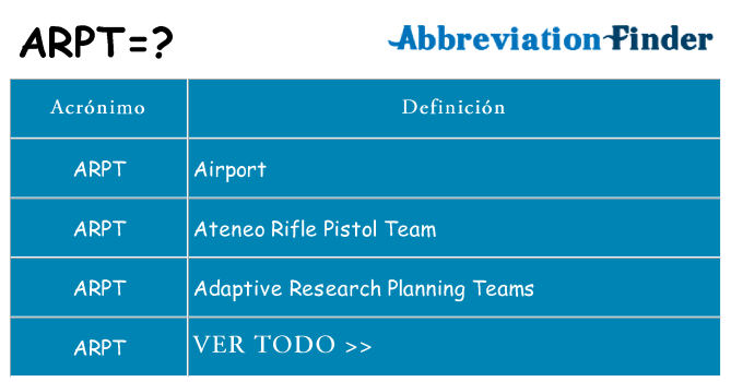¿Qué quiere decir arpt