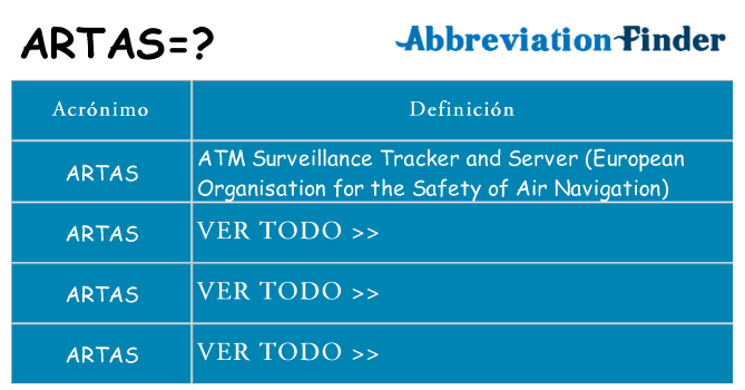 ¿Qué quiere decir artas