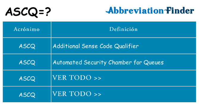 ¿Qué quiere decir ascq