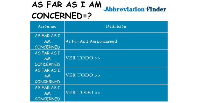 ¿Qué quiere decir as-far-as-i-am-concerned