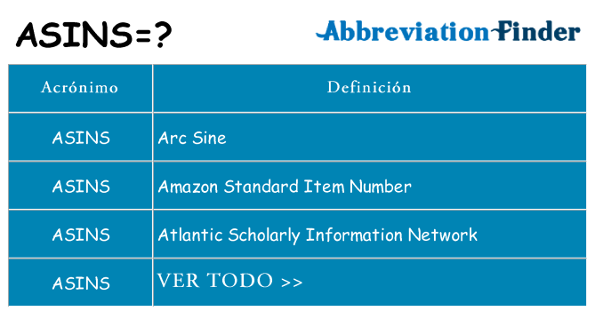 ¿Qué quiere decir asins