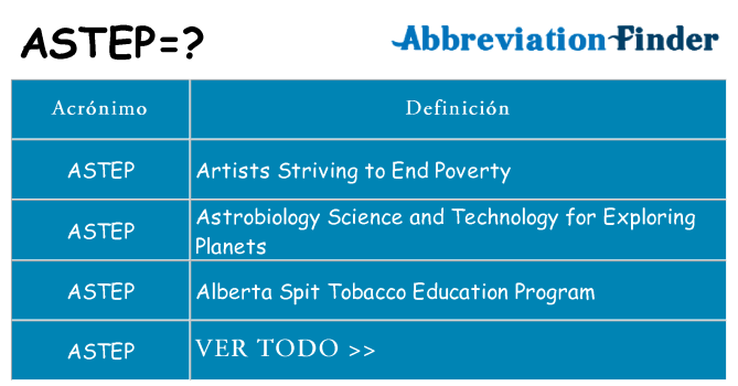 ¿Qué quiere decir astep