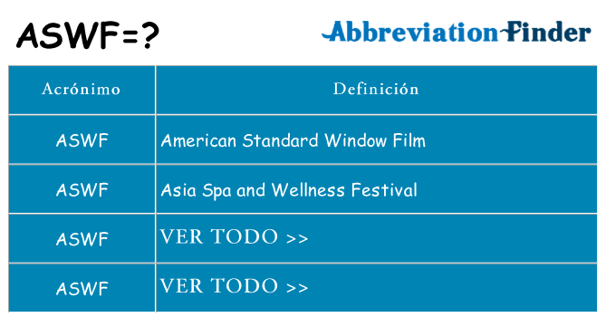 ¿Qué quiere decir aswf